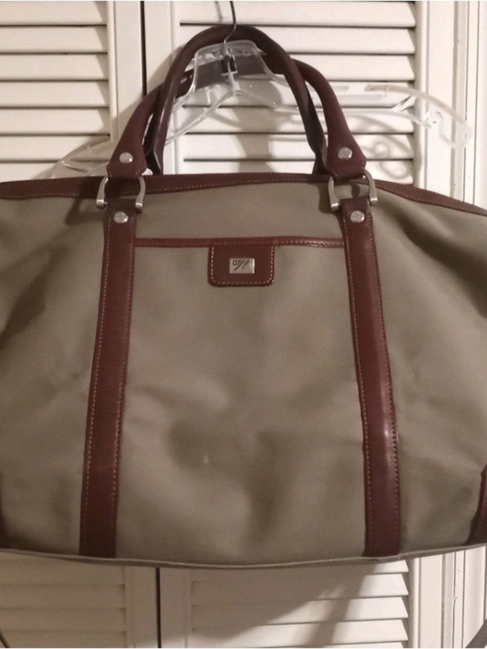Cutter & Buck Khaki Duffel with Brown Trim